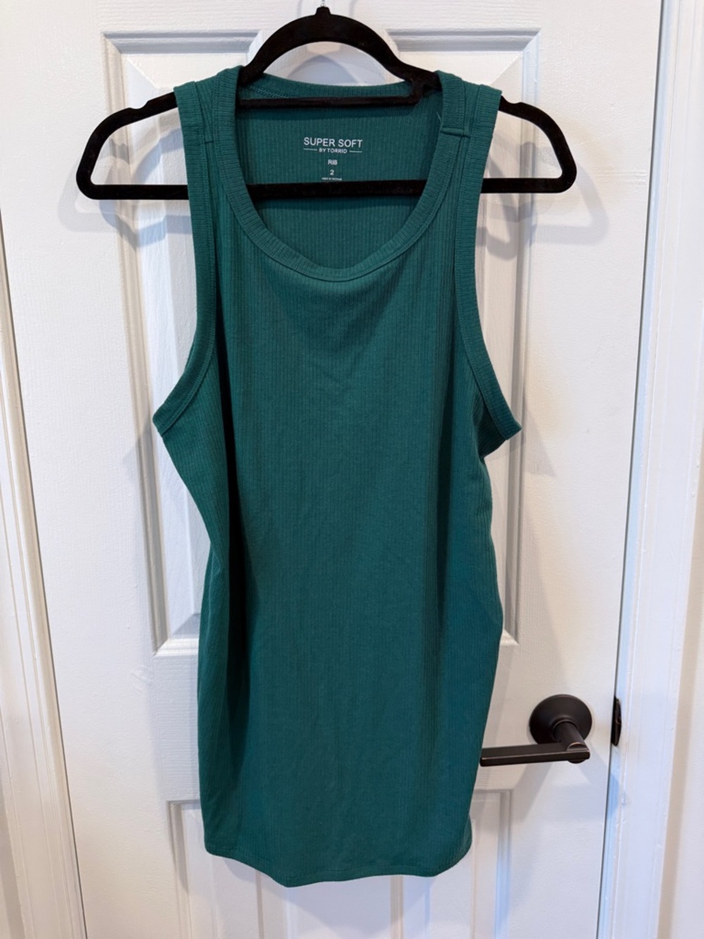 torrid Teal Ribbed Scoop Neck Tank